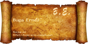 Buga Ernő névjegykártya